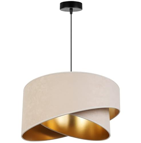 FKL DESIGN Home Deco Hängelampe Pendellampe Deckenlampe Weiß Gelb Schwarz Grün Beleuchtung Hängeleuchte Pendelleuchte aus Serie 2355 (Beige) von FKL DESIGN Home Deco