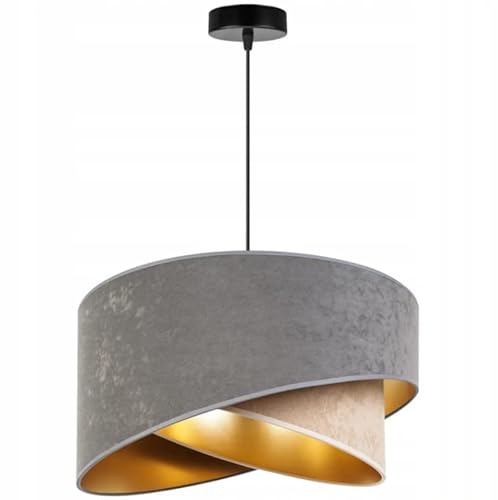 FKL DESIGN Home Deco Hängelampe Pendellampe Deckenlampe Weiß Gelb Schwarz Grün Beleuchtung Hängeleuchte Pendelleuchte aus Serie 2355 (Beige - Grau) von FKL DESIGN Home Deco