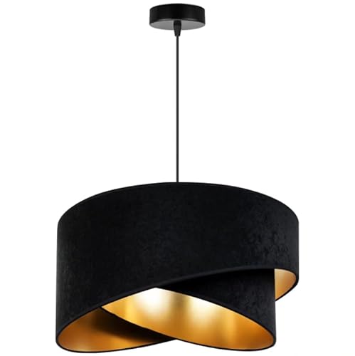 FKL DESIGN Home Deco Hängelampe Pendellampe Deckenlampe Weiß Gelb Schwarz Grün Beleuchtung Hängeleuchte Pendelleuchte aus Serie 2355 (Schwarz) von FKL DESIGN Home Deco