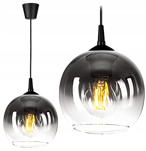 FKL DESIGN Home Deco – Lampe Pendelleuchte Esstisch – Hängeleuchten & Pendelleuchten – Deckenlampe Hängend - Wohnzimmer - Küchenlampe - Beleuchtung Weiß Gelb - (Metall - Glas), Serie 328 von FKL DESIGN Home Deco