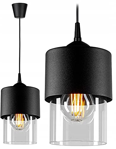 FKL DESIGN Home Deco – Lampe Pendelleuchte Esstisch – Hängeleuchten & Pendelleuchten – Deckenlampe Hängend - Wohnzimmer - Küchenlampe - Beleuchtung Weiß Gelb - (Metall - Glas), Serie 328 von FKL DESIGN Home Deco