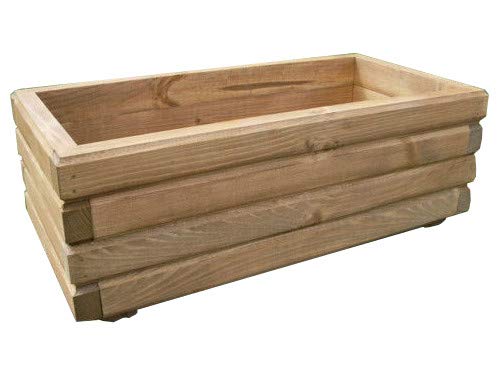 FKL DESIGN Home Deco NEU Pflanzkasten aus Holz TOP Pflanzkübel Garten Terrasse fertig montiert D2 Nuss (100 cm) von FKL DESIGN Home Deco