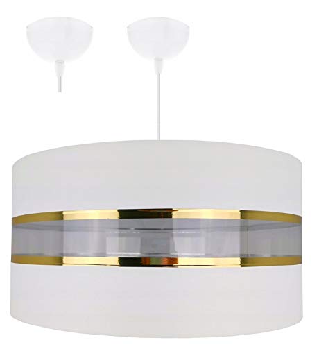FKL DESIGN Home Deco – Pendelleuchte Esstisch – Hängeleuchten & Pendelleuchten – Deckenlampe Hängend – Lampe Esstisch Hängend - Esszimmerlampe - Wohnzimmer - Küchenlampe - Weiß-Gold - E27 ABH1L FKL DESIGN Home Deco – Pendelleuchte Esstisch – Hängeleuchten & Pendelleuchten – Deckenlampe Hängend – Lampe Esstisch Hängend - Esszimmerlampe - Wohnzimmer - Küchenlampe - Weiß-Gold - E27 ABH1L von FKL DESIGN Home Deco