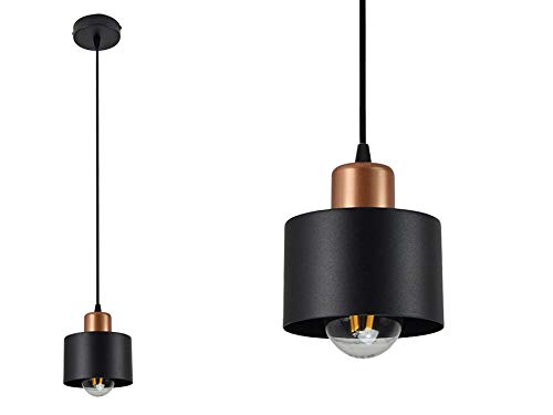 FKL DESIGN Home Deco Schwarze Hängelampe Hängeleuchte 1 flammig Lampe Leuchte 382-Z1 Skandi von FKL DESIGN Home Deco