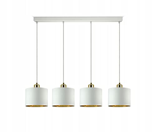 FKL DESIGN Home Deco – Wand Lampe Esstisch – Hängeleuchten & Pendelleuchten – Deckenlampe Hängend – Lampenschirm Hängelampe- Esszimmerlampe - Wohnzimmer - Küchenlampe - Weiß, Serie 917 von FKL DESIGN Home Deco