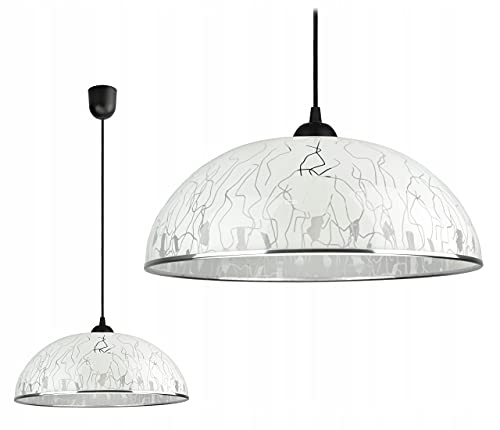 FKL Hängeleuchte Küchenlampe Hängelampe Pendelleuchte Küche hängeleuchten & pendelleuchten Esszimmerlampe led Lampe Leuchte Modern ⌀37 Grau Weiß von FKL DESIGN Home Deco