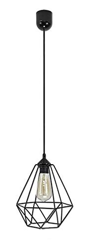 Hängeleuchte Hängelampe Pendelleuchte schöne Lampe Leuchte Modern Schwarz Grau Weiß Kugel E27 Loft 711-1-New (Kegel, Schwarz) von FKL DESIGN Home Deco