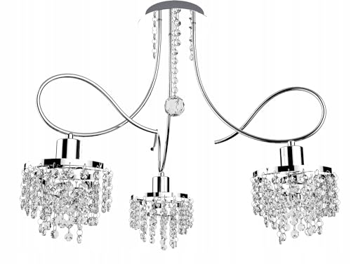 Moderne Kristall Deckenleuchte E27 Flur Lampe mit Chrom Metall 3-Flammig Lampenschirm Rund Kronleuchter verchromte Deckenlampe Flurlampe für Korridor Foyer Treppenraum Umkleideraum Balkon Moderne Kristall Deckenleuchte E27 Flur Lampe mit Chrom Metall 3-Flammig Lampenschirm Rund Kronleuchter verchromte Deckenlampe Flurlampe für Korridor Foyer Treppenraum Umkleideraum Balkon von FKL DESIGN Home Deco