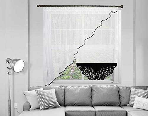 TOP Fertig-Gardine aus Voile Top Design Schöne Küche-Gardine mit Kräuselband AG48 Modern (Muster 2) von FKL DESIGN Home Deco