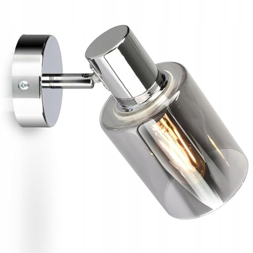 Wandlampe Wandleuchte| Chrome | 1-flammig | Lampe 1x E27 | 230V | Modern Design | 535 verchromt Glas Wohnzimmerlampe von FKL DESIGN Home Deco