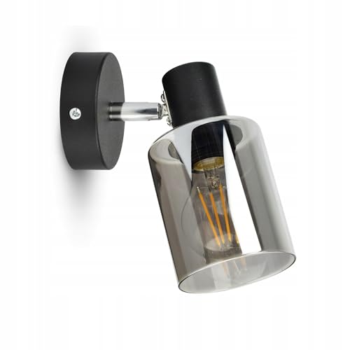 Wandlampe Wandleuchte| Schwarz | 1-flammig | Lampe 1 x E27 | 230V | Retro Design | 535 Chrome Glas Wohnzimmerlampe von FKL DESIGN Home Deco