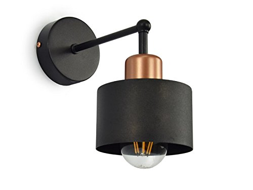 Wandlampe Wandleuchte wandlampe innen 1 flammig wandleuchte schwarz Lampe wandleuchte innen Retro Design Schwarz Kupfer Leuchte 382-K1 Skandi modern von FKL DESIGN Home Deco