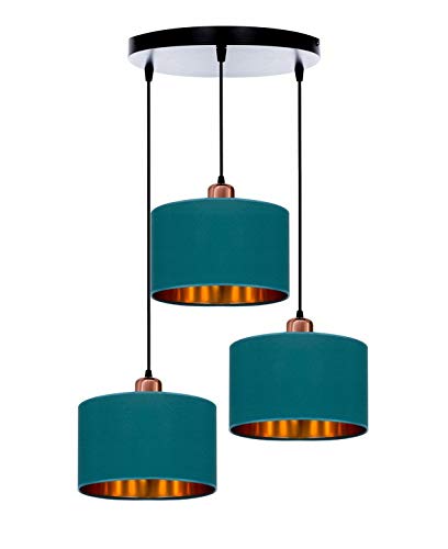 FKL DESIGN Home Deco Deckenlampe Wandlampe Tischlampe Hängelampe Schwarz Grau Dunkelblau Türkis Lampe Leuchte Vintage Modern Designerlauchte aus Serie TAD30-03 (Türkis) von FKL DESIGN Home Deco