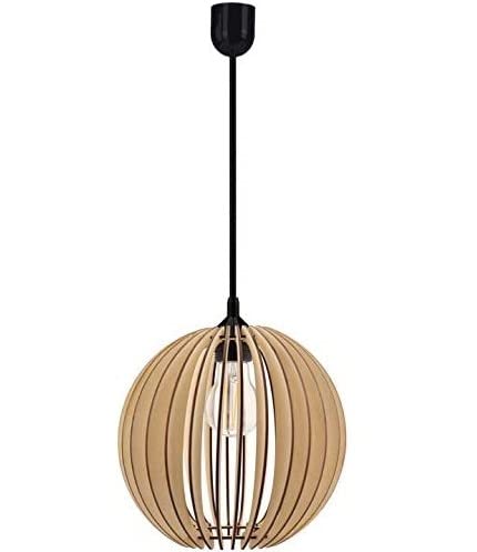 FKL DESIGN Home Deco Hängelampe Deckenlampe Pendelleuchte aus Holz verschiedene Varianten Fassung E27 Retro Vintage Holzlampe Leuchte Beleuchtung aus Serie VDA (Hängelampe VDA-ZO1) von FKL DESIGN Home Deco