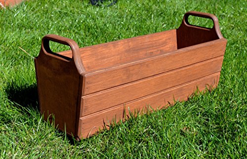 NEU Pflanzkasten aus Holz TOP Pflanzkübel Garten Terrasse fertig montiert D11 Dunkelbraun (50 cm) von FKL
