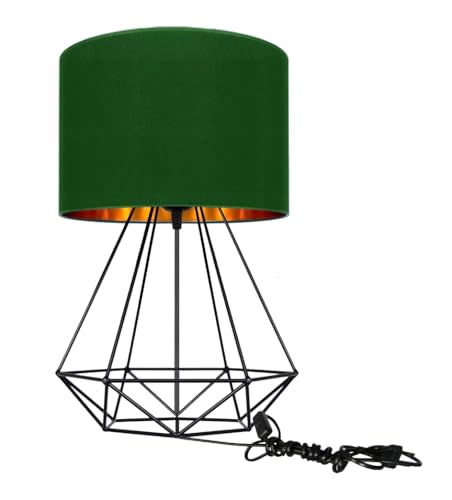 FKL DESIGN Home Deco Tischlampe - Nachttischlampe - Tischleuchte - Designerleuchte Leuchte für Schlafzimmer Wohnzimmer Büro - Moderne Lampe Schreibtischlampe aus Serie TAD30-N1 - (Grün) von FKL DESIGN Home Deco