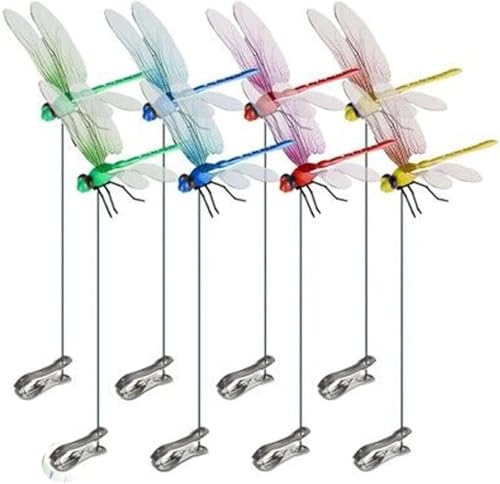 Bunte 3D Künstliche Libellen-Clips, Wasserdichte Garten Dekofiguren, Vielseitige Dekoration für Terrasse, Blumentöpfe, Hüte, Pflanzen und Party Zubehör Bunte 3D Künstliche Libellen-Clips, Wasserdichte Garten Dekofiguren, Vielseitige Dekoration für Terrasse, Blumentöpfe, Hüte, Pflanzen und Party Zubehör von FKNOIJPVN