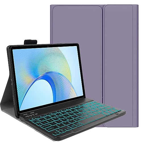FKQLH Hülle mit Tastatur für Infinix XPAD 20 Tablet 11 Zoll, (QWERTY Layout) 7 Backlightfarben Bluetooth-Tastatur Abnehmbare, Lila von FKQLH