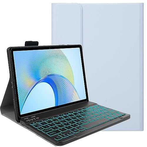 FKQLH Hülle mit Tastatur für Samsung Galaxy Tab Active5 Pro 10,1'' SM-X350/X356B, (QWERTY Layout) 7 Backlightfarben Bluetooth-Tastatur für Abnehmbare, Blau von FKQLH