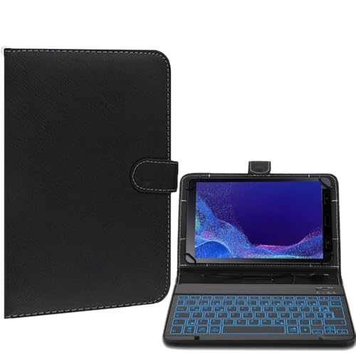 FKQLH Hülle mit Tastatur für Samsung Galaxy Tab Active5 Pro SM-X350, (QWERTY Layout) 7 Backlightfarben Bluetooth-Tastatur Abnehmbare, Schwarz von FKQLH