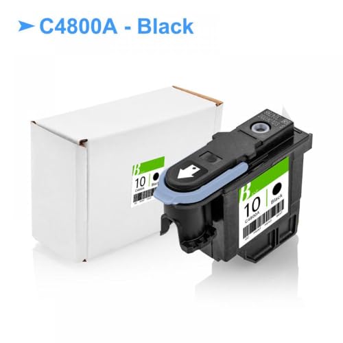 FKRTQIYN Kompatibler PrinThead für 10 C4800A C4801A C4802A C4803A für die Verwendung mit 2000C 2000CN 2000CSE 2500 2500C 2500cm 2500cxi Colorpro CAD CAD GA(1PC - Black) von FKRTQIYN