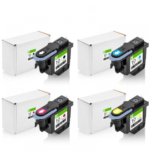 FKRTQIYN Kompatibler PrinThead für 10 C4800A C4801A C4802A C4803A für die Verwendung mit 2000C 2000CN 2000CSE 2500 2500C 2500cm 2500cxi Colorpro CAD CAD GA(1Set - 4 Pieces) von FKRTQIYN
