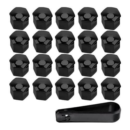 FKSWJZXD 20 pcs Radschraubenkappen für Cupra Ateca 2016-2025, Radschraubenabdeckungen mit Entfernungswerkzeug,A Black-17MM von FKSWJZXD