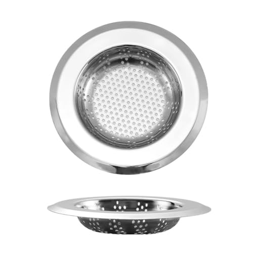 FKWKUW Abflusssieb Edelstahl Rostfrei 2 Stück Waschbecken Sieb Abflusssieb Küchenspüle Abflusssieb Waschbecken Mit Duschabfluss Haarfänger Schnell Ablaufend, Sieb Für Spülbecken Oder Haarsieb Für Bade von FKWKUW