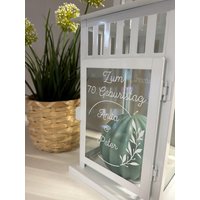 Laterne Weiß Zum Runden Geburtstag /Personalisert/Windlicht/Lampe/Wohndeko Laterne Weiß Zum Runden Geburtstag /Personalisert/Windlicht/Lampe/Wohndeko von FKreativwerkstatt