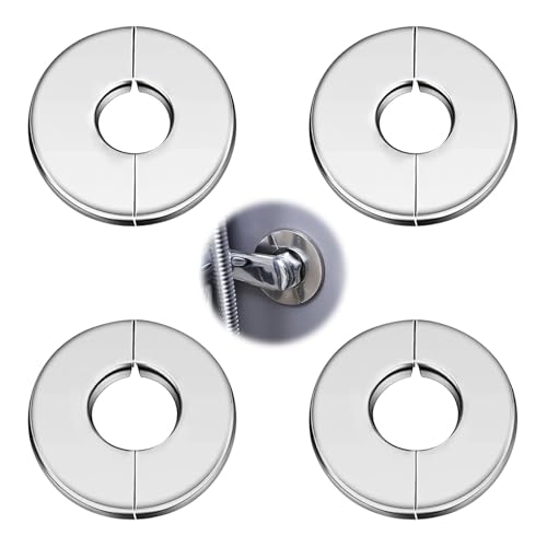 4 Stück Heizungsrohr Abdeckung, Rosetten Abdeckung für Rohre Silber, Abdeckrosette Edelstahl Rund für Dekorative Wandlöcher für Rohre (28 mm/ 35 mm Innendurchmesser) von FL HUA