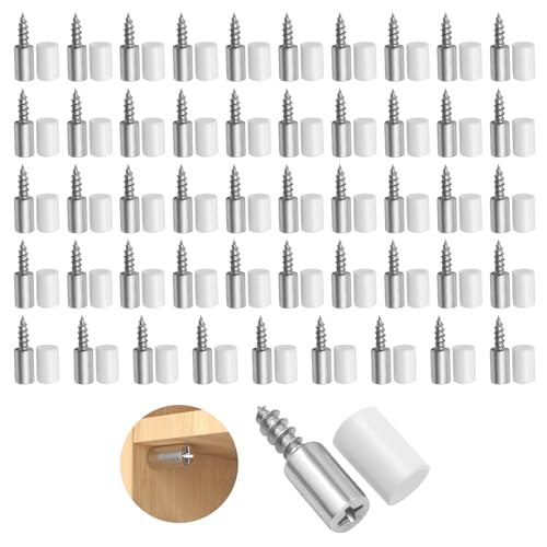 50 Stück Halterungen für Regalbretter, Bodenträger Metallschrank 7.5mm mit Gummischutz, Regalbrett Halterung für Schränke Möbel Bücherregal von FL HUA
