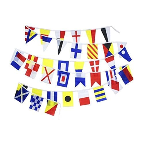 Flaglink Internationale Marineblaue Signalcode-Flagge Set mit 40 Flaggen – Länge 1,2 m – nautisches maritimes Bootsschiff Schiffsgefäß nautische Themendekoration für Patry Flaglink Internationale Marineblaue Signalcode-Flagge Set mit 40 Flaggen – Länge 1,2 m – nautisches maritimes Bootsschiff Schiffsgefäß nautische Themendekoration für Patry von FLAGLINK