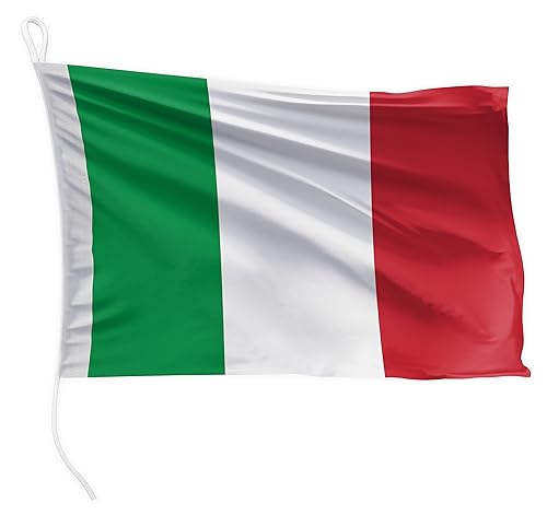 FLAGLY Premium Bootsfahne Italien 20 x 30 cm - 115g/m² Stoffgewicht - gedruckt, robust mit Strick & Schlaufe, Bootszubehör Motorboot (20 x 30 cm - Italien) von FLAGLY