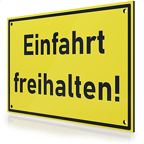 FLAGLY Premium Einfahrt freihalten Schild 30x20cm aus 3mm Alu Dibond inkl. Bohrungen MADE IN GERMANY - stabiles Hinweisschild/Warnschild, wetterfest & UV-beständig von FLAGLY