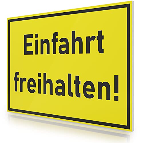 FLAGLY Premium Einfahrt freihalten Schild 30x20cm aus 3mm PVC Hartschaumplatte MADE IN GERMANY - stabiles Hinweisschild/Warnschild, wetterfest & UV-beständig - Einfahrt freihalten Schilder von FLAGLY