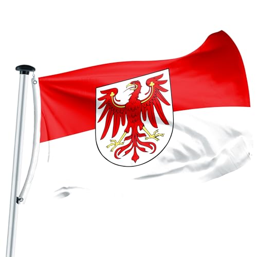 FLAGLY Premium Flagge Brandenburg – MADE IN GERMANY - hochwertige Flagge in verschiedenen Größen & Formaten (Hochformat & Querformat) – witterungsbeständig von FLAGLY