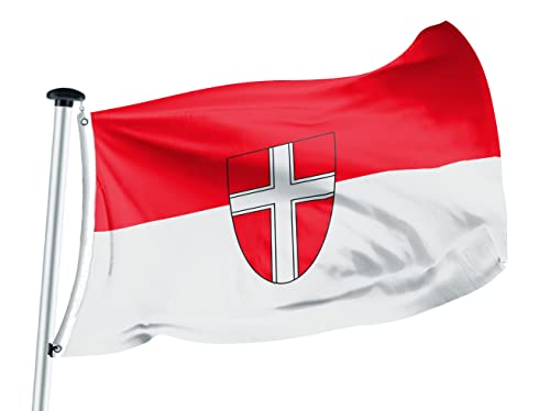 FLAGLY Premium Flagge Wien 100x150cm - 115g/m² Stoffgewicht - gedruckt, robustes und witterungsbeständiges Glanzpolyester mit Ösen (100 x 150 cm, Wien) von FLAGLY