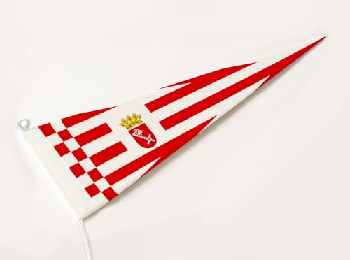 FLAGLY Premium Langwimpel Bremen 115g/m² Stoffgewicht, robustes und witterungsbeständiges Glanzpolyester - Wimpel Bremen, Fahnenmast Zubehör (150x40 cm) von FLAGLY