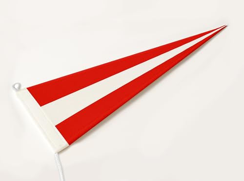 FLAGLY Premium Langwimpel Österreich 115g/m² Stoffgewicht, robustes und witterungsbeständiges Glanzpolyester - Wimpel Österreich, Fahnenmast Zubehör (150x40 cm) von FLAGLY