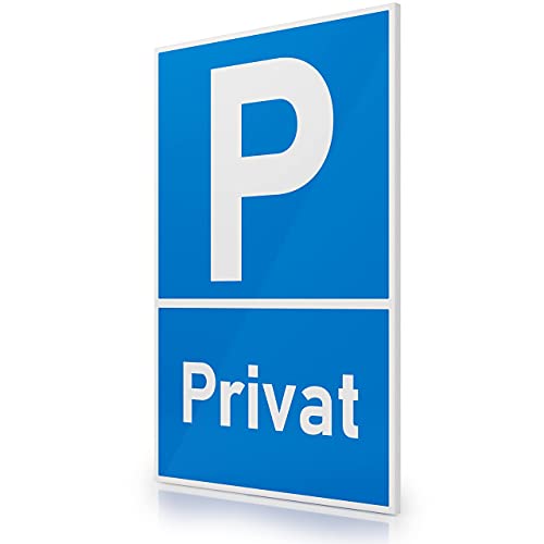FLAGLY Premium Privat Parkplatzschild 30x20cm aus 3mm PVC Hartschaumplatte MADE IN GERMANY - stabiles Hinweisschild/Warnschild, wetterfest & UV-beständig, Privatparkplatz Schild von FLAGLY