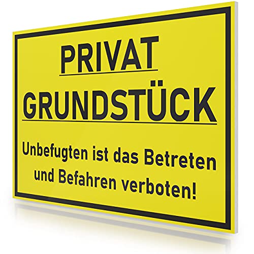 FLAGLY Premium Privatgrundstück Schilder 30x20cm aus 3mm PVC Hartschaumplatte MADE IN GERMANY - stabiles Hinweisschild/Warnschild, wetterfest & UV-beständig - Privatweg Schild von FLAGLY