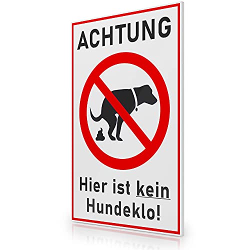 FLAGLY Premium kein Hundeklo Schild 30x20cm aus 3mm PVC Hartschaumplatte MADE IN GERMANY - stabiles Hinweisschild/Warnschild, wetterfest & UV-beständig - Hier kein Hundeklo Schild von FLAGLY