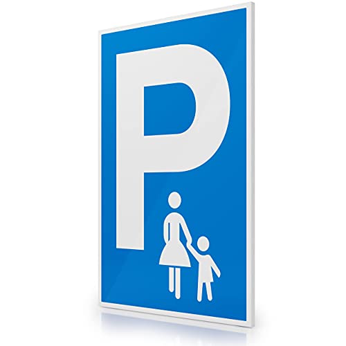 FLAGLY Premium Schild Parken Mutter Kind 30x20cm aus 3mm PVC Hartschaumplatte MADE IN GERMANY - stabiles Hinweisschild/Warnschild, wetterfest & UV-beständig von FLAGLY