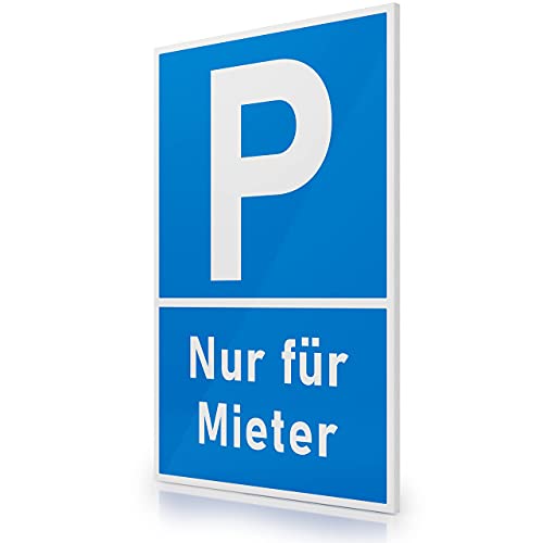 FLAGLY Premium Schild Parken nur für Mieter 30x20cm aus 3mm PVC Hartschaumplatte MADE IN GERMANY - stabiles Hinweisschild/Warnschild, wetterfest & UV-beständig von FLAGLY