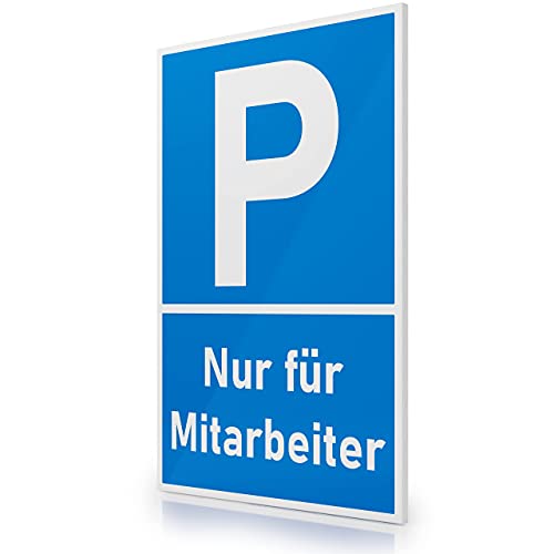 FLAGLY Premium Schild Parken nur für Mitarbeiter 30x20cm aus 3mm PVC Hartschaumplatte MADE IN GERMANY - stabiles Hinweisschild/Warnschild, wetterfest & UV-beständig von FLAGLY