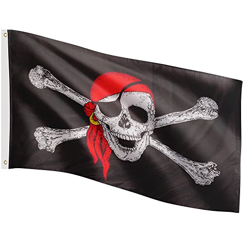 FLAGMASTER Flagge, 30 verschiedene Fahnen zur Wahl, Größe 120 cm x 80 cm, Jolly Roger Pirat Piratenflagge FLAGMASTER Flagge, 30 verschiedene Fahnen zur Wahl, Größe 120 cm x 80 cm, Jolly Roger Pirat Piratenflagge von FLAGMASTER