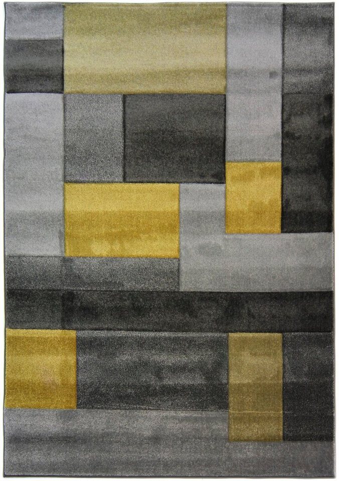 FLAIR RUGS Teppich Cosmos, rechteckig, Höhe: 12 mm, Patchwork Design, mehrfarbig, mit Hoch-Tief-Effekt von FLAIR RUGS