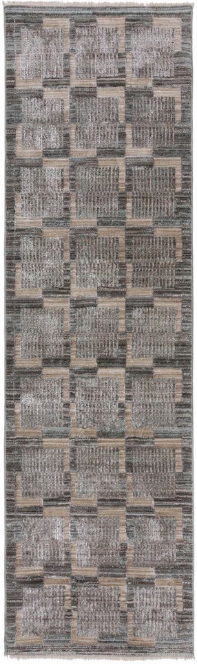 FLAIR RUGS Teppich Evelyn Blocks, rechteckig, Höhe: 8 mm, Flor mit Glanzeffekt und geometrischem Design von FLAIR RUGS