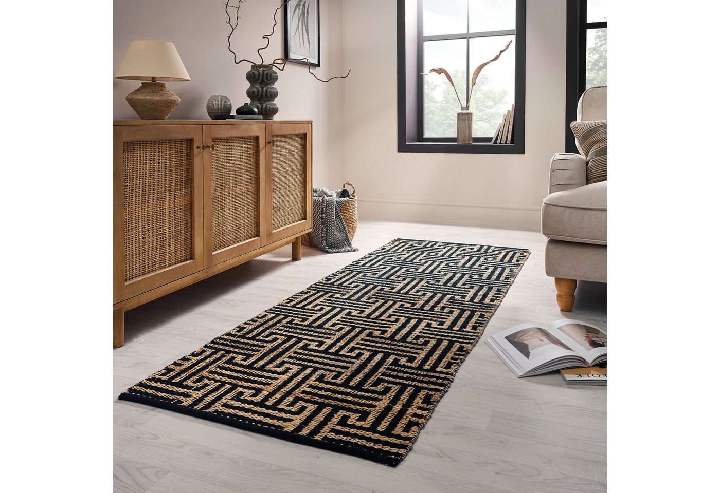 FLAIR RUGS Teppich Meander Jute, rechteckig, mit griechischem Muster von FLAIR RUGS