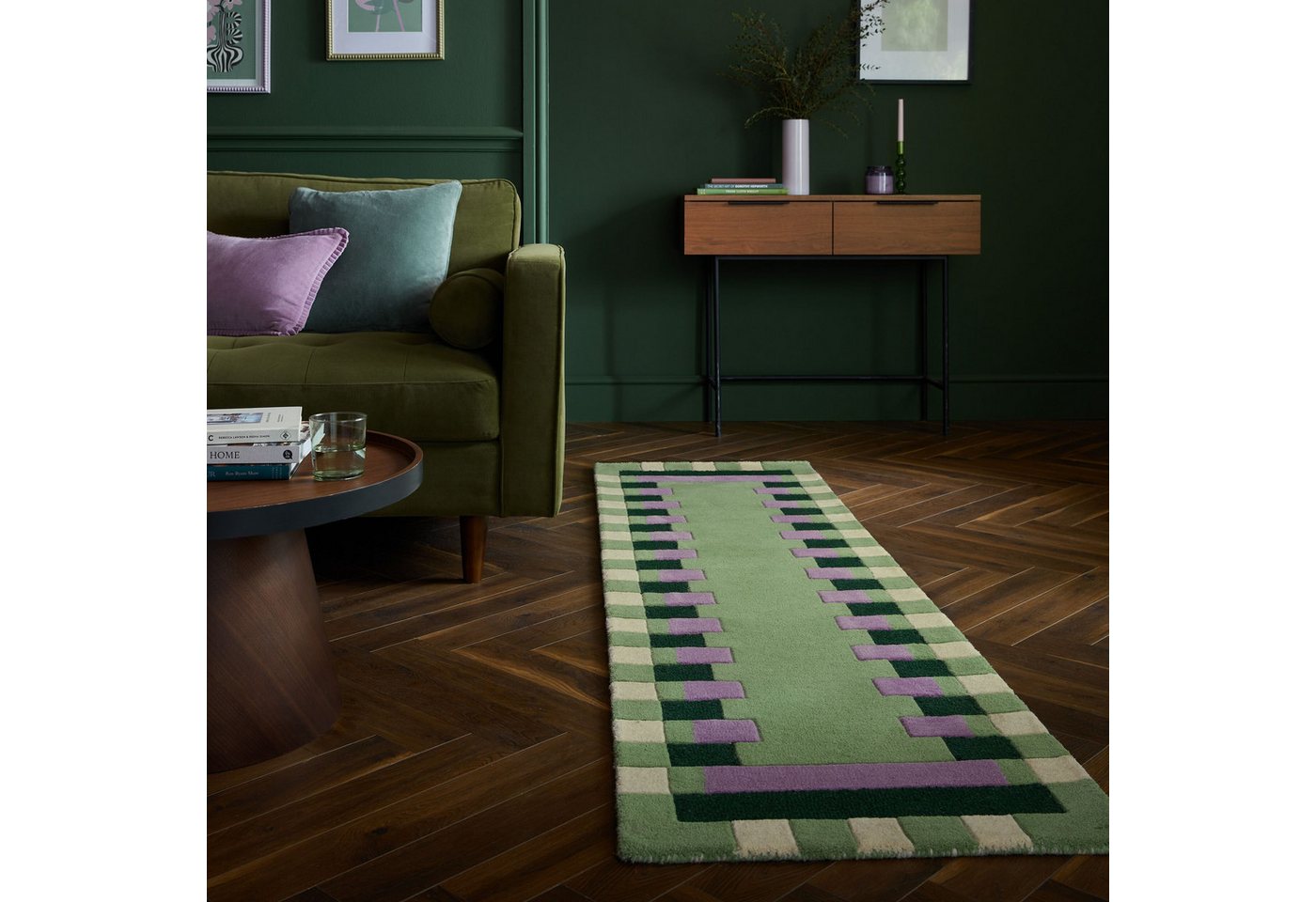 FLAIR RUGS Wollteppich Kai Wool Border, rechteckig, Höhe: 10 mm, Kai Wool Border Läufer Teppich FLAIR RUGS Wollteppich Kai Wool Border, rechteckig, Höhe: 10 mm, Kai Wool Border Läufer Teppich von FLAIR RUGS